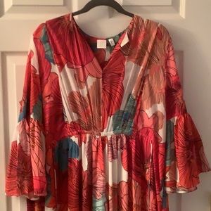 H&M size large floral kaftan maxi length